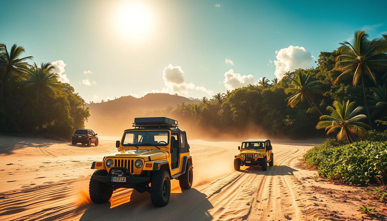 Melhores veículos para explorar trilhas e praias em Noronha